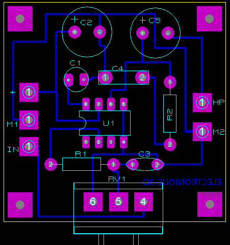 Circuit imprimé amplificateur LM380
