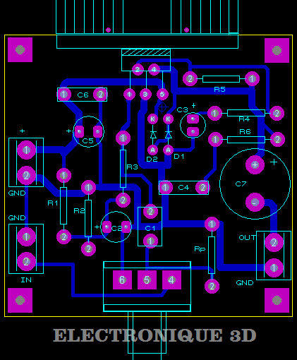 Circuit imprime amplificateur TDA 2030