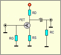 FET Montage source commune transistor FET